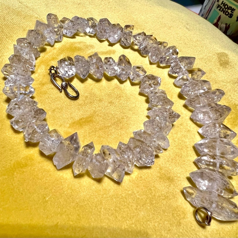 Herkimer Diamond Strand Necklace - 16in - 54 Gem Quality Stones - 417.8cts